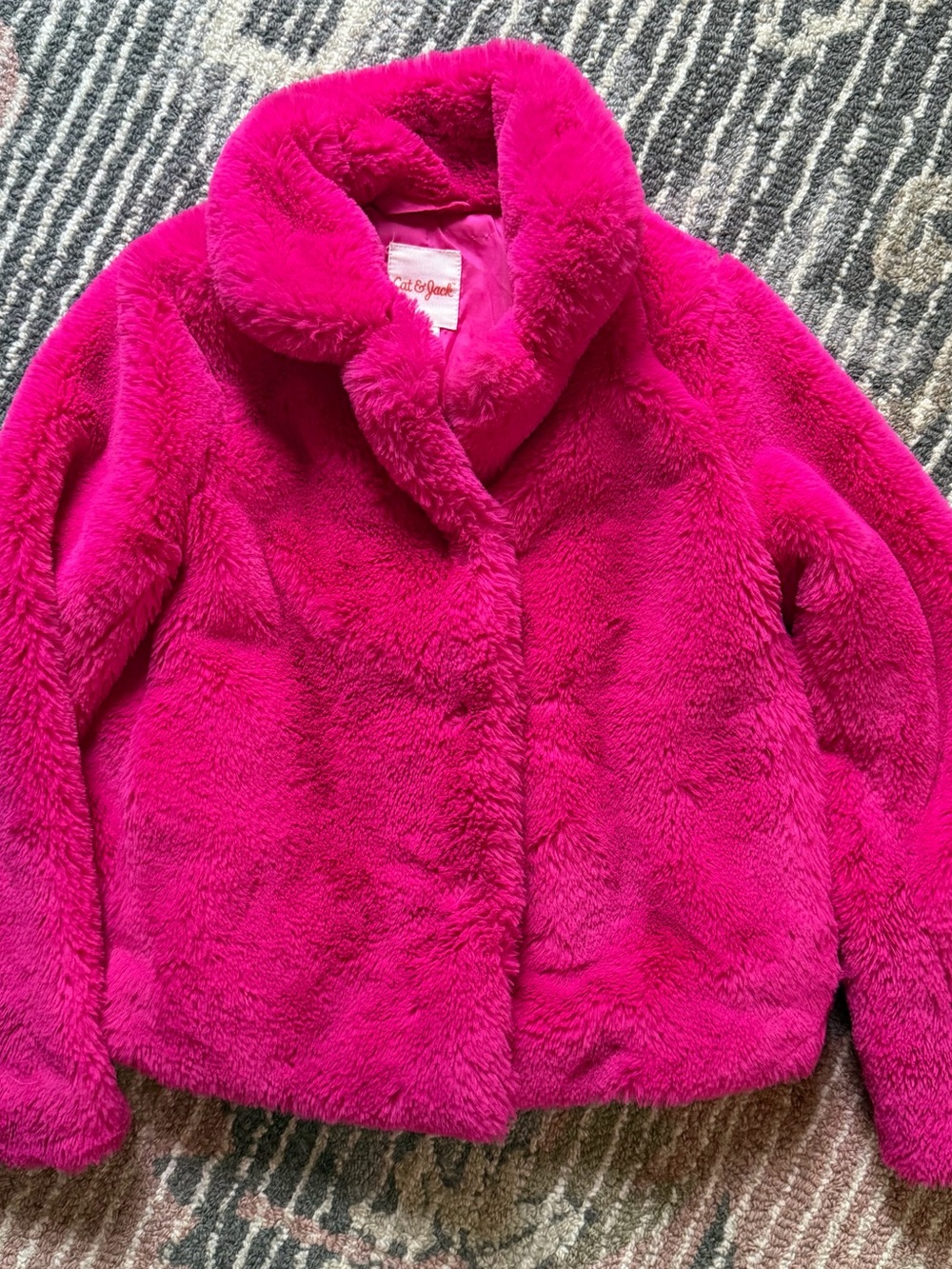 Girls Plush Faux-Fur Jacket sz 6/7